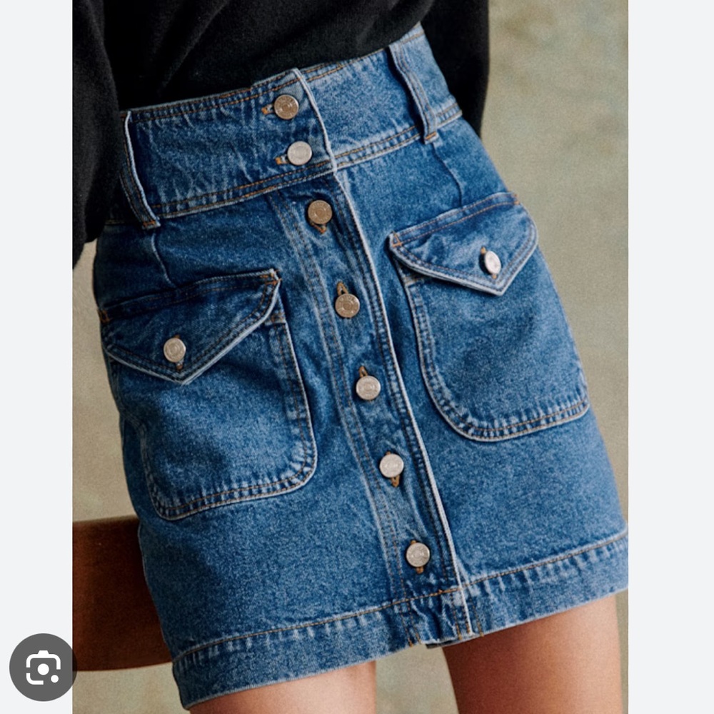 Sezane Bettie Denim Mini Skirt size 4 (France 36)